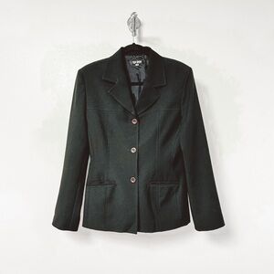 Vintage Top Shop Button‎ Up Winter Preppy Chic Casual Jacket Blazer Black